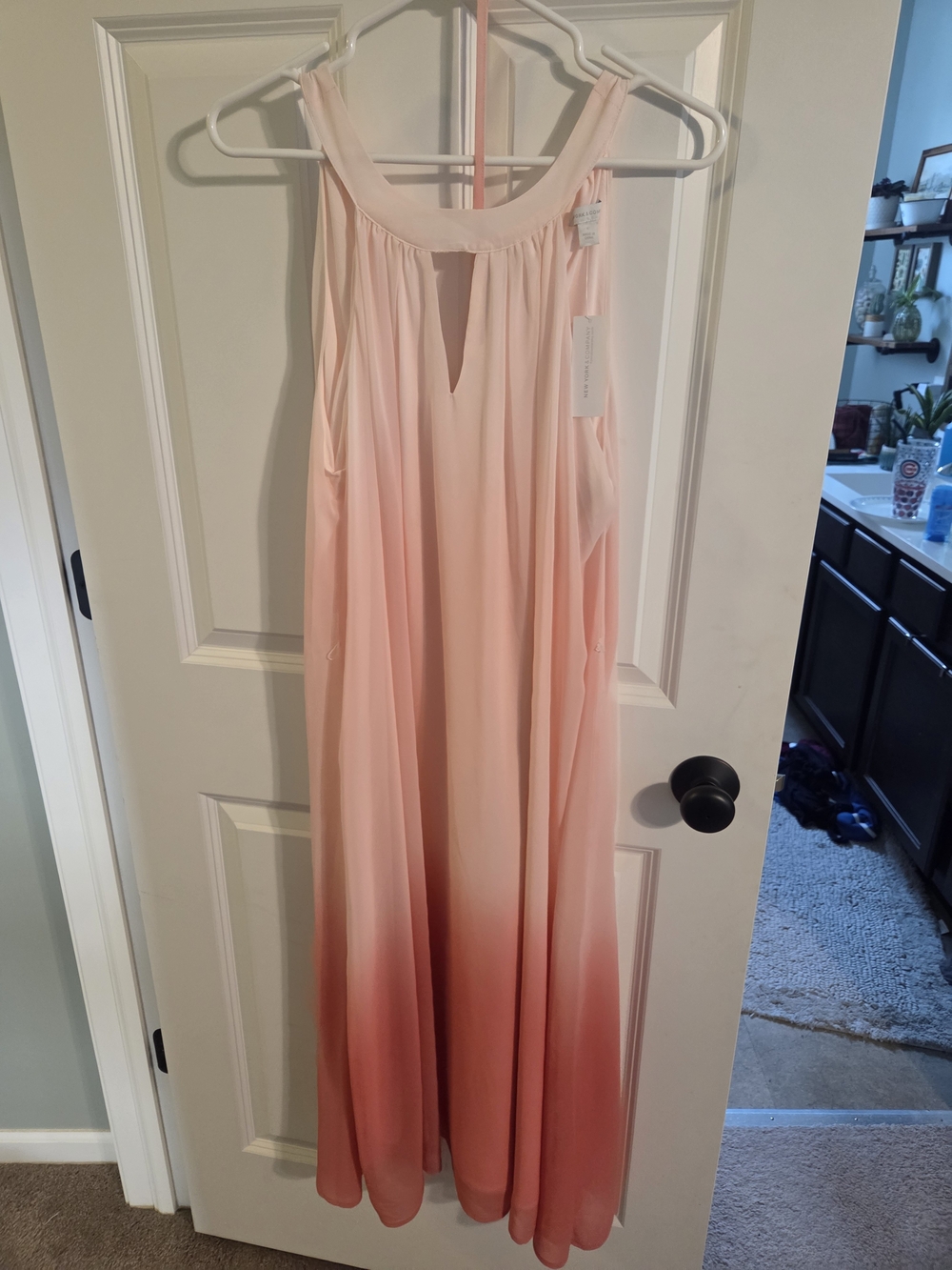 New York & Company Pale Pink Sleeveless Maxi Dress NWT